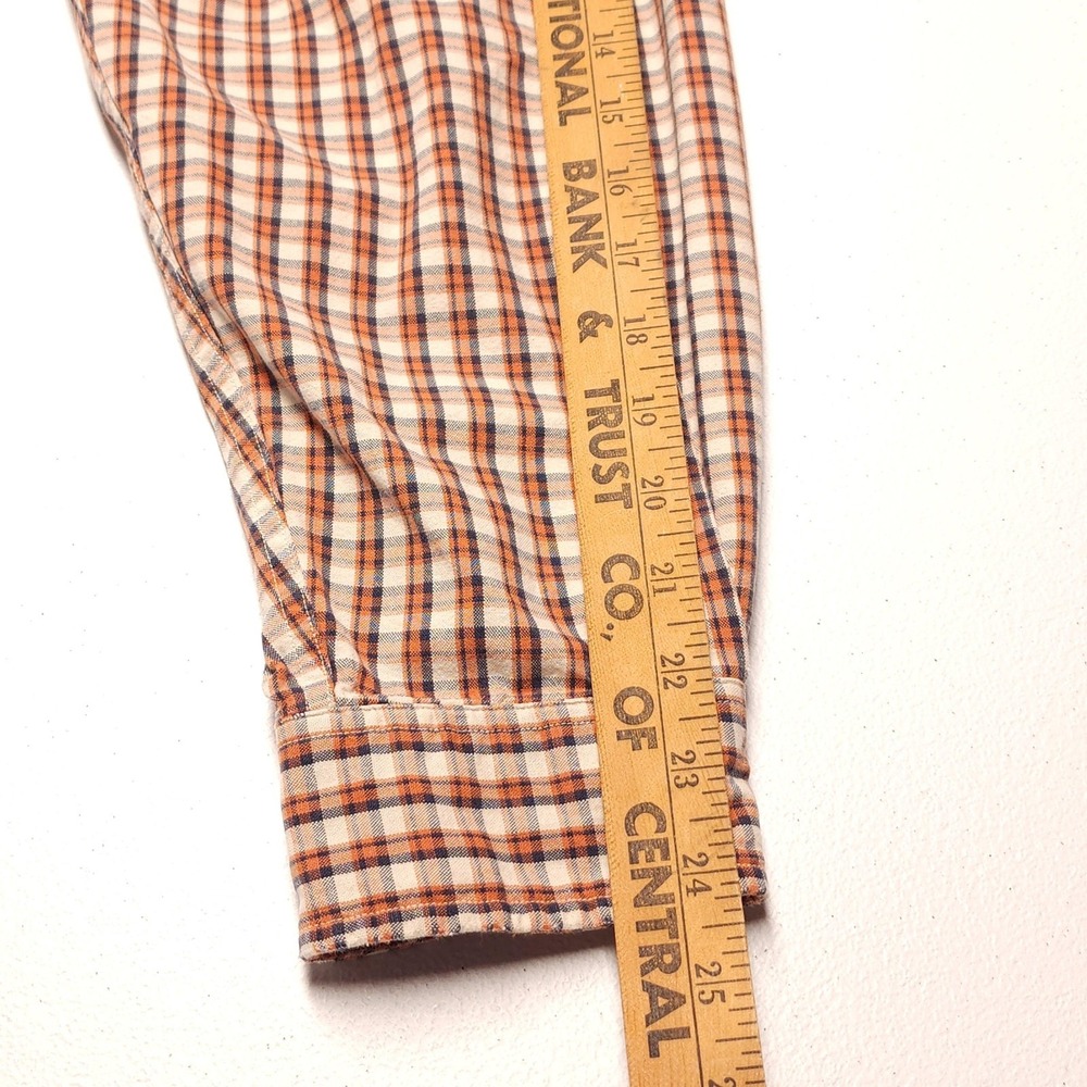 Abercrombie & Fitch Shirt Mens XL Orange Plaid Cotton Button Down - Picture 9 of 9